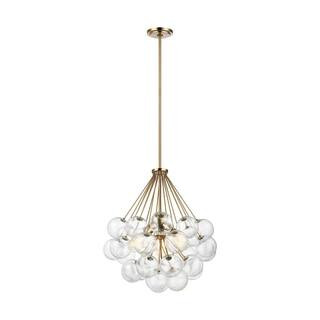 Generation Lighting Bronzeville 3-Light Satin Brass Pendant with Seeded Glass Globes 6514303-848 ... | The Home Depot