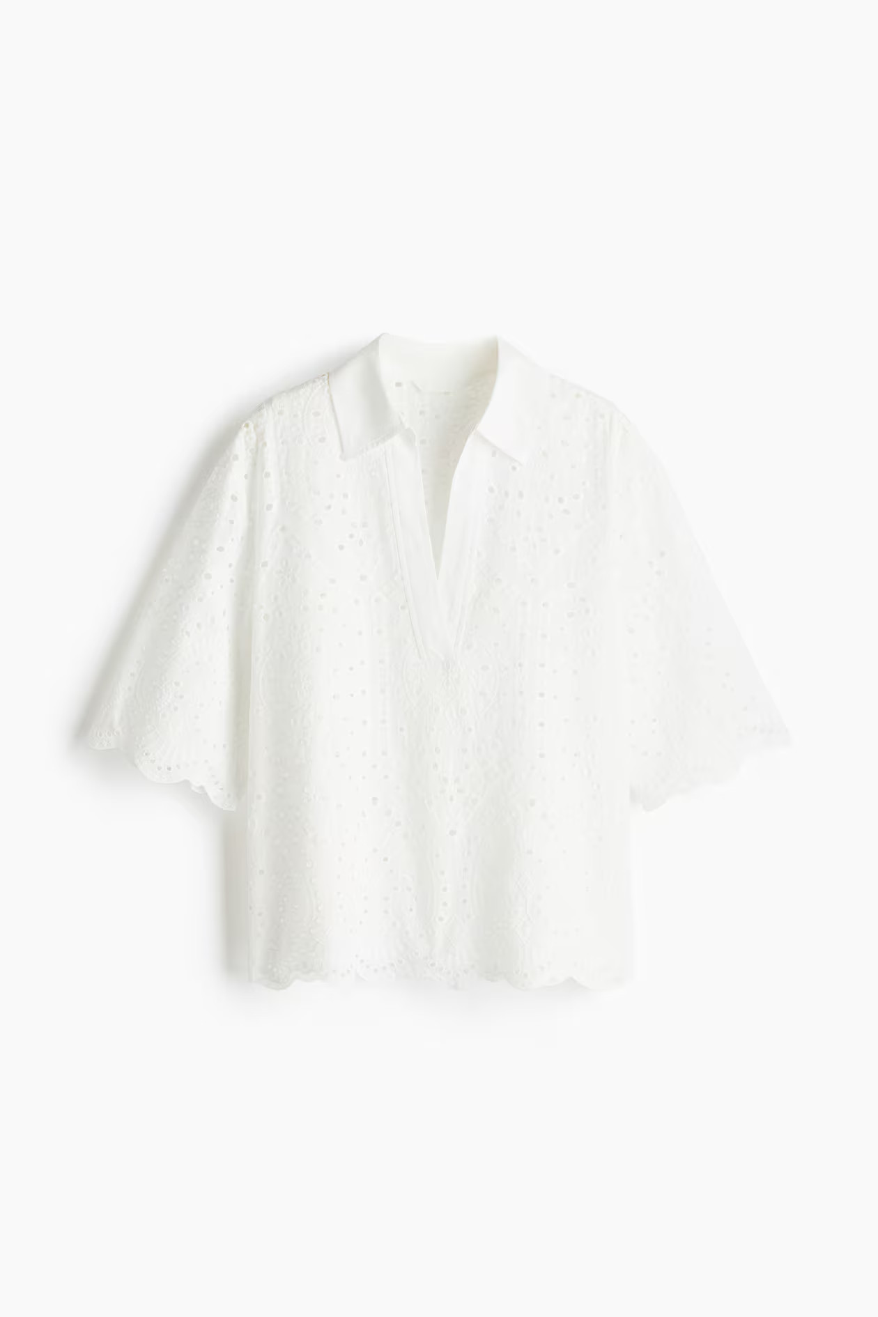 Eyelet-Embroidered Cotton Shirt | H&M (US + CA)