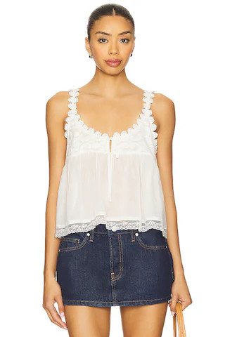 Free People Stevie Lace Tank in Clean Ivory from Revolve.com | Revolve Clothing (Global)