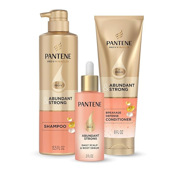Pantene Abundant & Strong 3-Piece Regimen with B5 Complex + Niacinamide, Shampoo (13.5 oz), Condi... | Amazon (US)