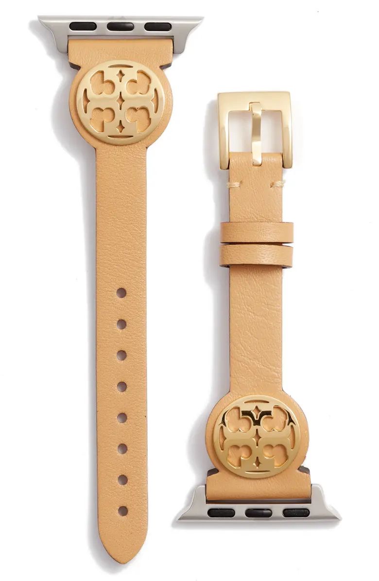 Tory Burch Miller Leather Apple Watch® Watchband, 38mm/40mm | Nordstrom | Nordstrom