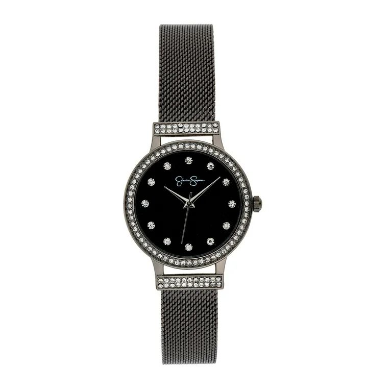 Jessica Simpson Gunmetal Adjustable Mesh Watch | Walmart (US)