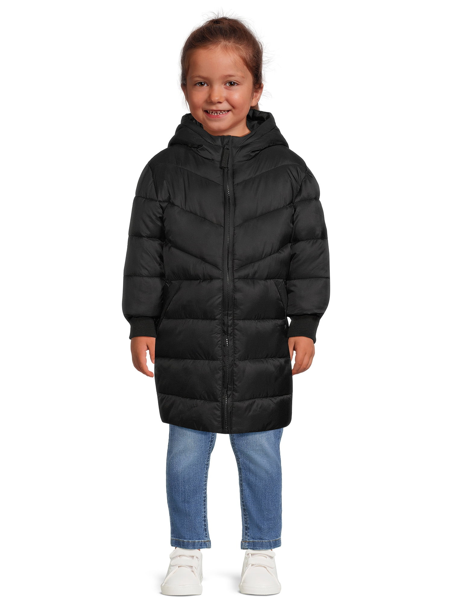 Wonder Nation Toddler Long Length Puffer Jacket, Sizes 12M-5T | Walmart (US)