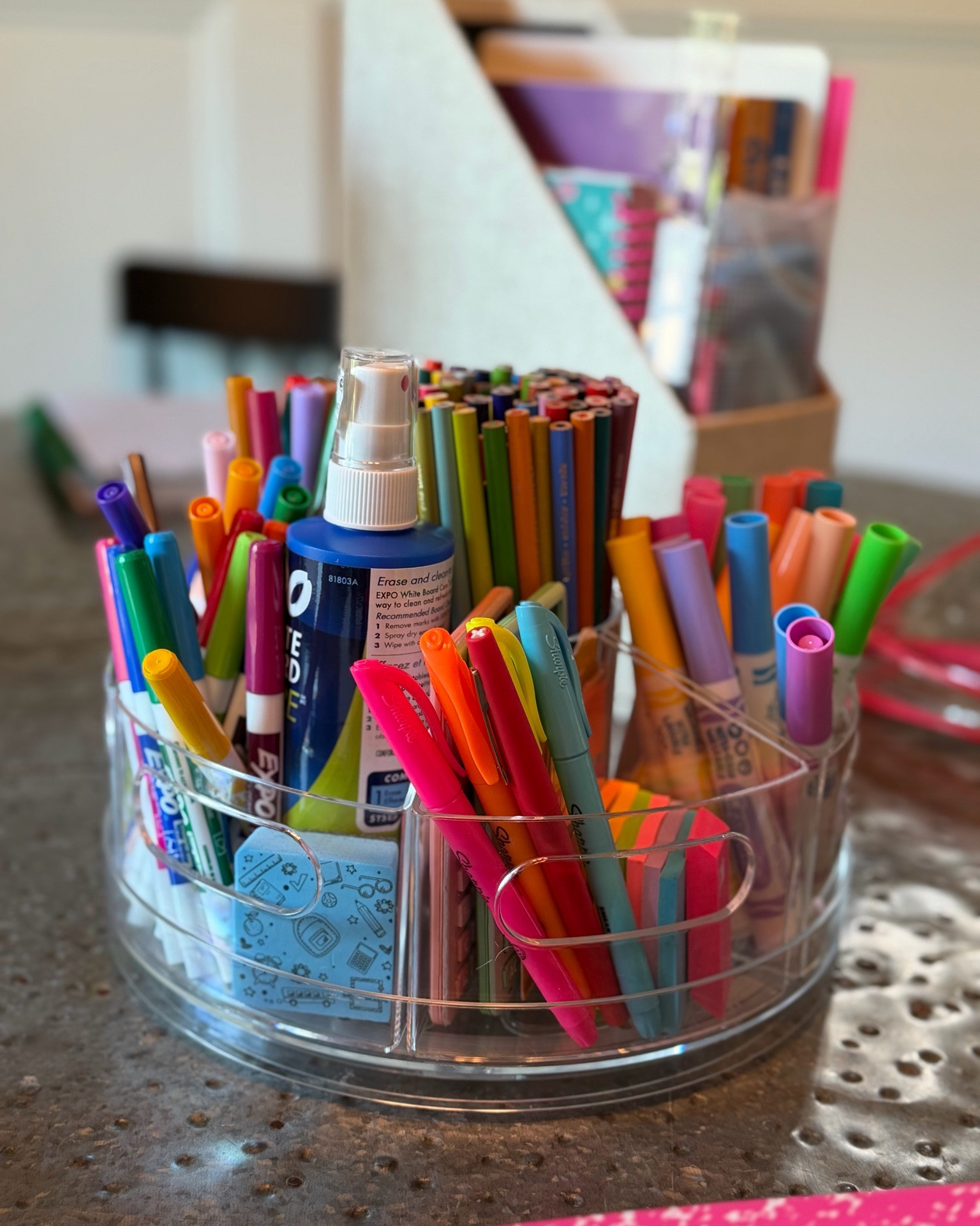 Perfect table top organizer for our Homeschool table 🍎📝