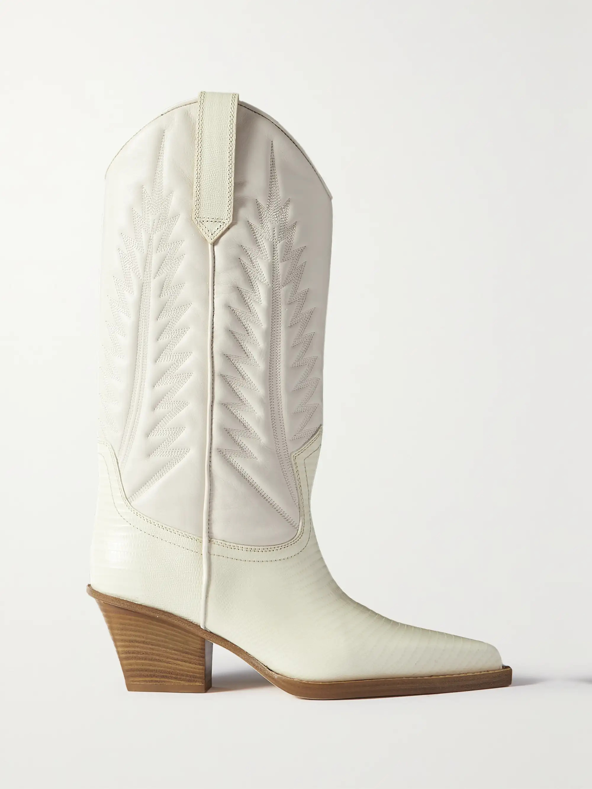 Rosario embroidered textured and croc-effect leather cowboy boots | NET-A-PORTER (US)