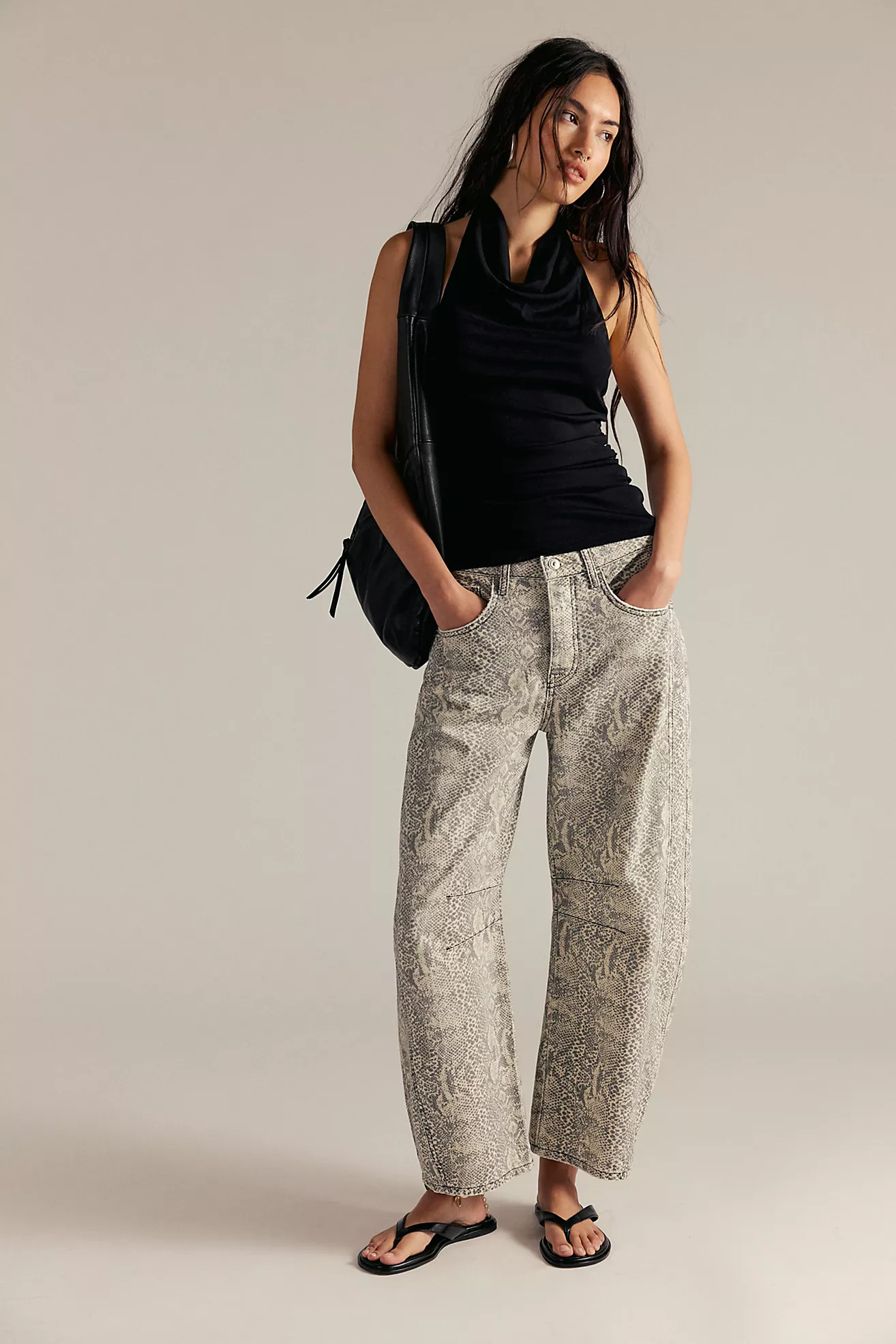 We The Free Good Luck Printed Barrel Jeans | Free People (Global - UK&FR Excluded)