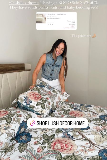 @lushdecorhome is having a BOGO Sale (50%off *). 
They have solids prints, kids, and baby bedding sets! #lushdecorhome 
#ad The prices are 🤌🏼