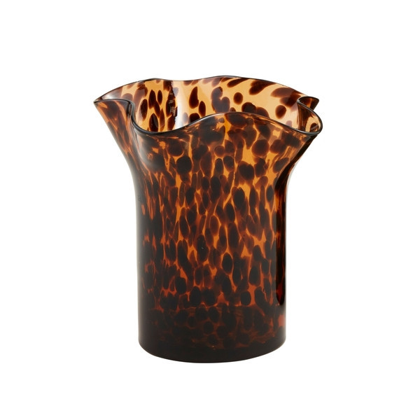 Mud Pie Small Ruffle Glass Tortoise Vase in Brown | Mud Pie