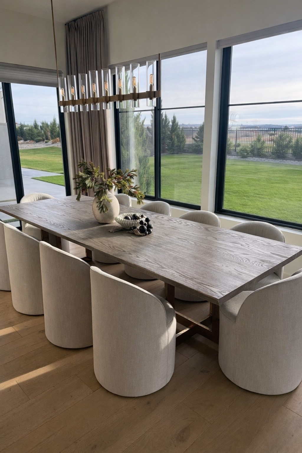 Seeing lots of questions about the dining room details.
The table is an original Restoration Hardware piece.
The lighting is an RH-inspired look for less.
Chairs linked for those asking

#LTKU #LTKHome #LTKSaleAlert