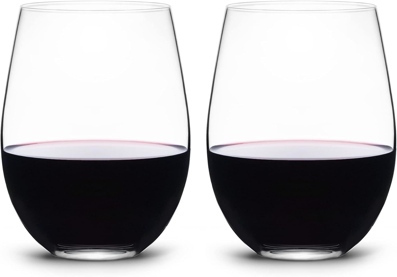 LUXU Stemless Wine Glasses(Set of 2)-20 oz,Clear Wine Cups for Red or White Wine,Crystal Whiskey ... | Amazon (US)