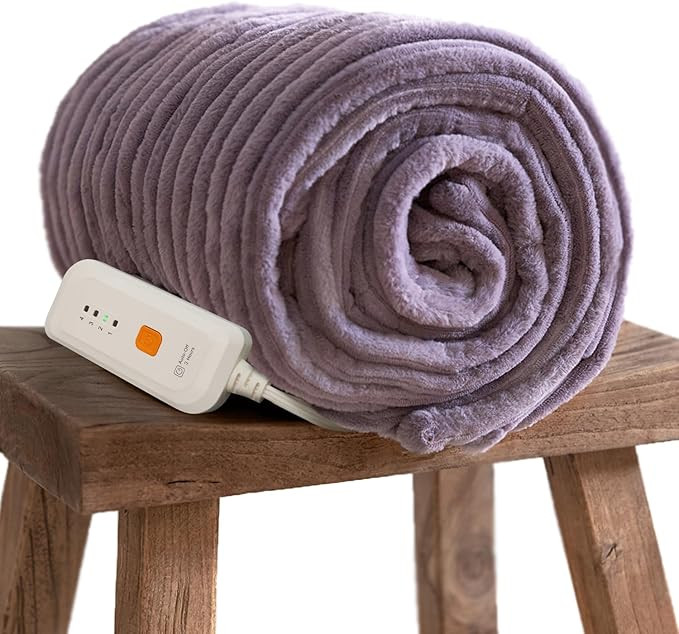 GOTCOZY Electric Blanket Heated Throw 50''X60''- Ribbed Faux Fur Heated Blanket with 4 Heating Le... | Amazon (US)
