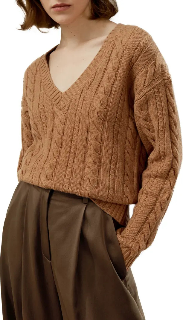 Women's Cable-Knit Wool-Cashmere Blend Sweater | Nordstrom