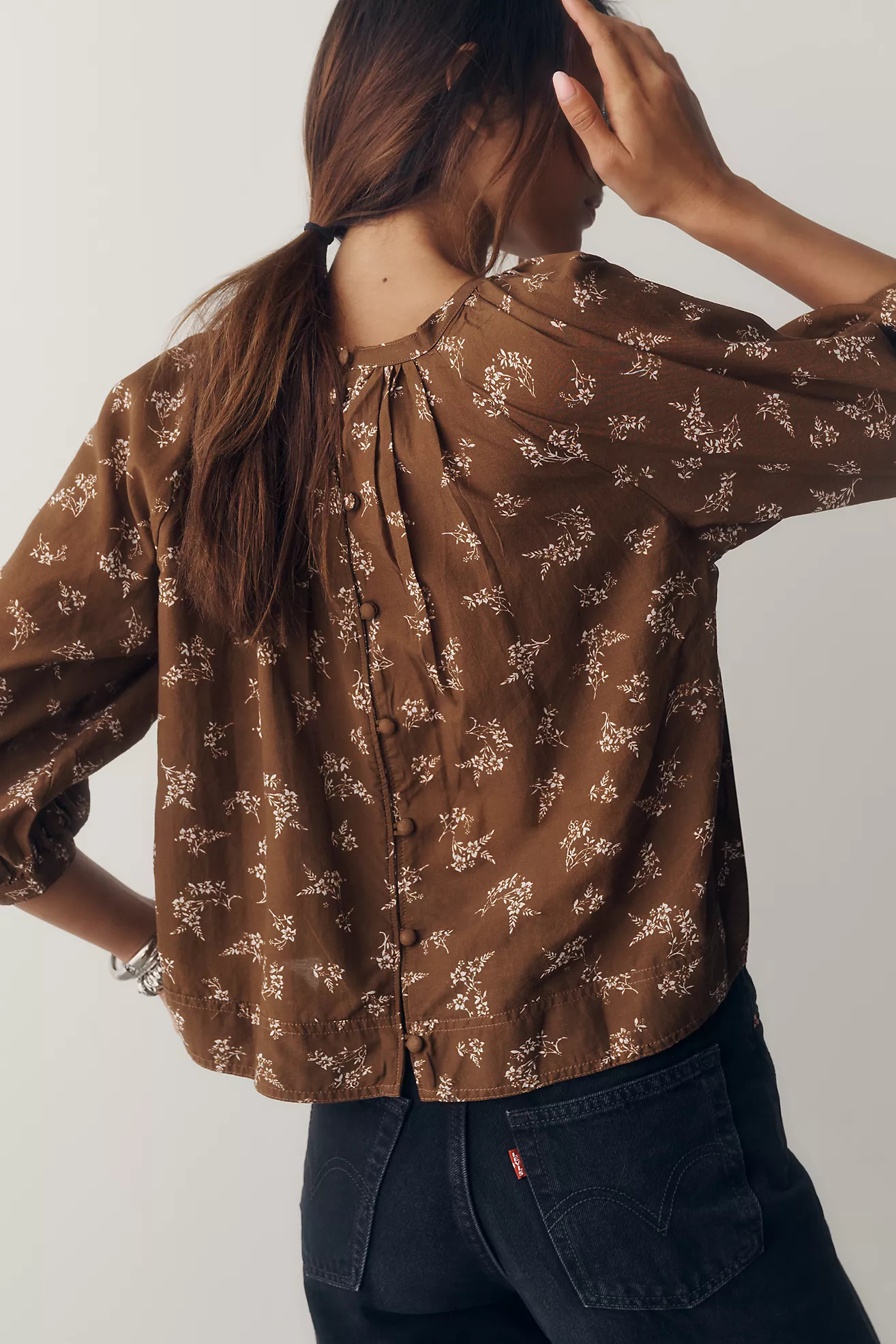 Pilcro Smocked Babydoll Top | Anthropologie (US)