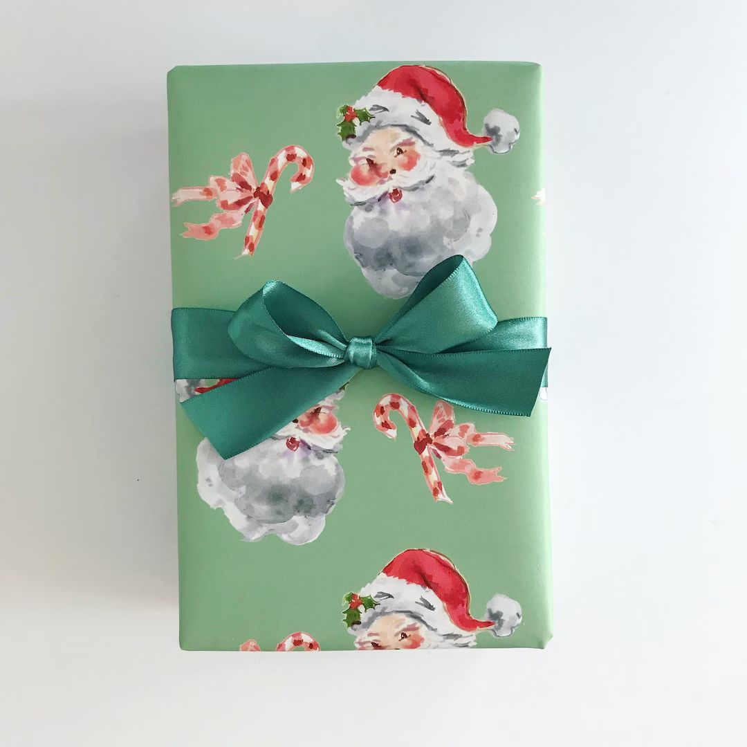 Wrapping Paper: Santa Claus Sage gift Wrap Birthday - Etsy | Etsy (US)