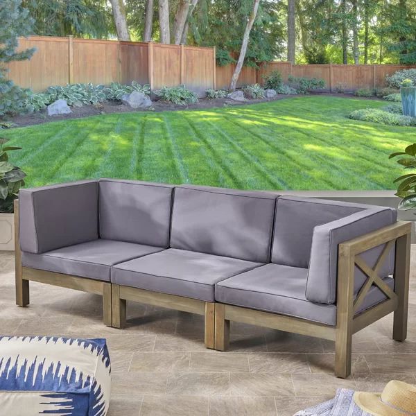 Patio Sofa with Cushions | Wayfair North America