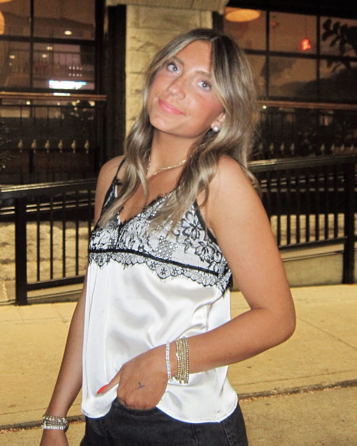 obsessed with this lace silk top!! i wore it to dinner on my birthday with black jeans and sandals! the perfect dressy for a night out but also staying a little casual. you would never guess, it’s also from shein!! i seriously find the best stuff on shein, the material and fit are just perfect!! i am wearing an xs and i love it sooo much! don’t miss this cute top! 

#LTKdayinmylife #LTKootd #LTKU