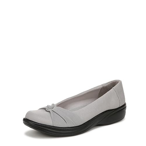 BZees Womens Paige Machine Washable Slip On Grey Fabric 11 W | Amazon (US)