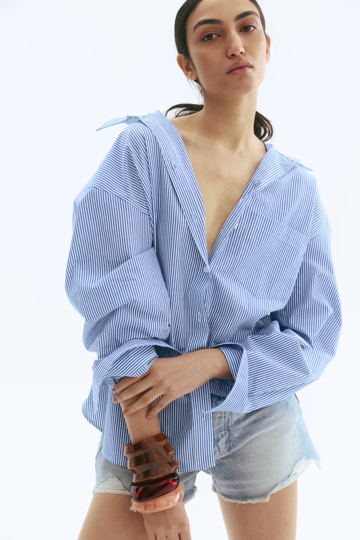 Oversized Cotton Poplin Shirt | H&M (US + CA)