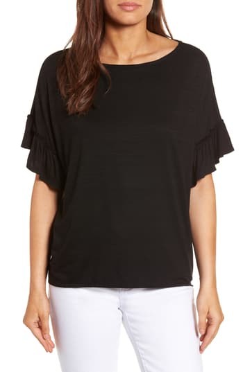 Women's Halogen Ruffle Sleeve Top | Nordstrom