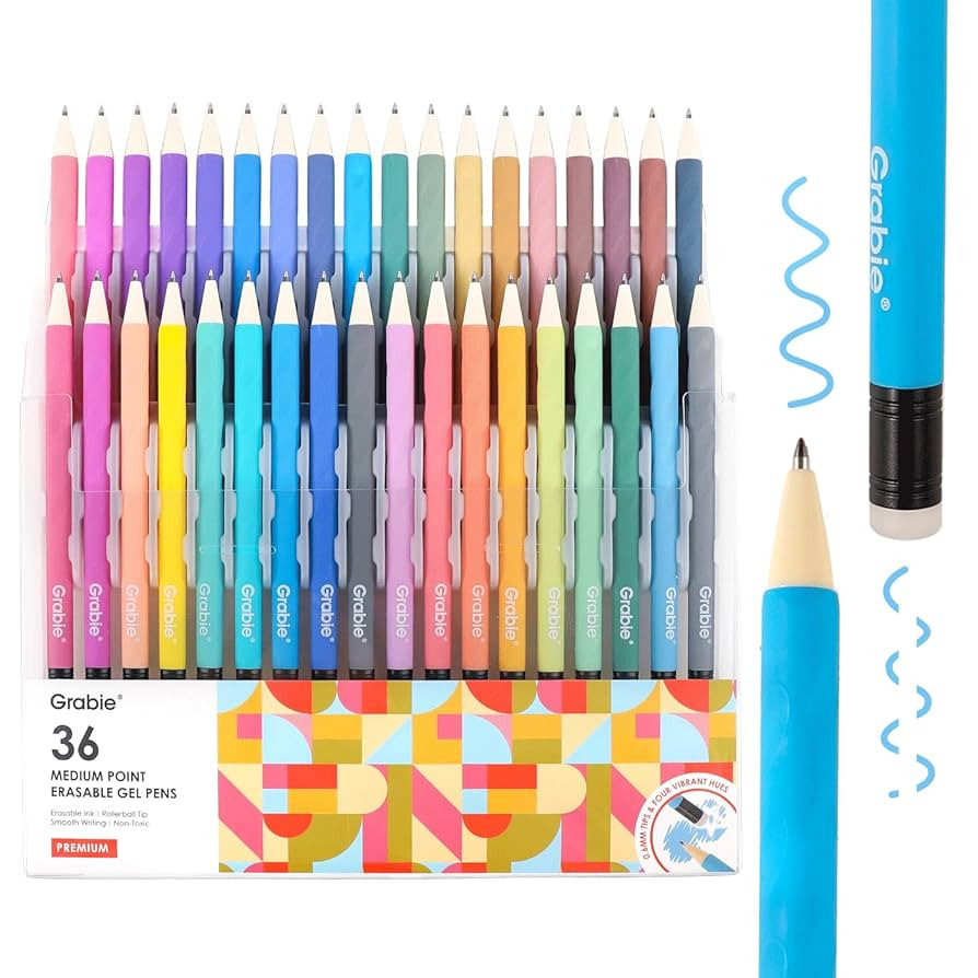 Grabie® Erasable Gel Pens, 36 Colors Erasable Pens, Make Mistakes Disappear Colored Pens, Assort... | Amazon (US)
