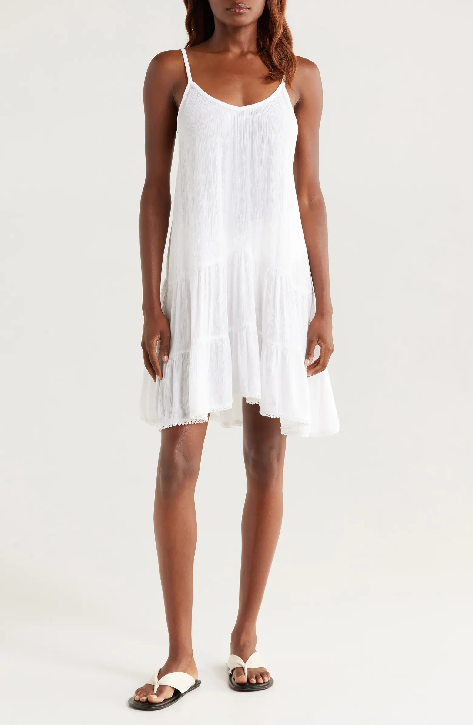 Tiered Crinkle Cover-Up Dress | Nordstrom