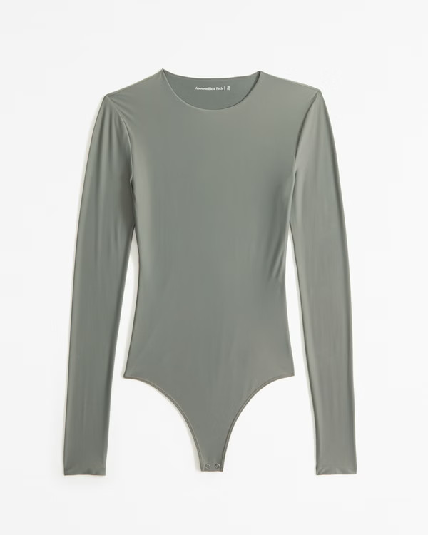 Women's Soft Matte Seamless Long-Sleeve Crew Bodysuit | Women's Tops | Abercrombie.com | Abercrombie & Fitch (US)