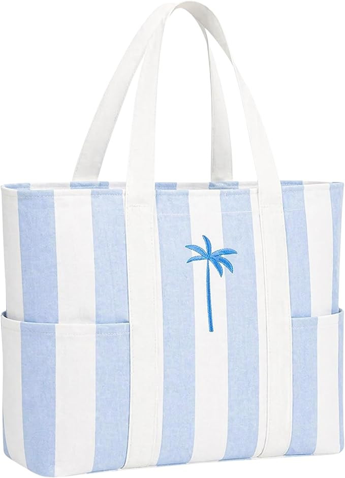 Folkulture Beach Bags for Women Large Waterproof Beach Tote Bag Zipper Beach Bags Waterproof Sand... | Amazon (US)