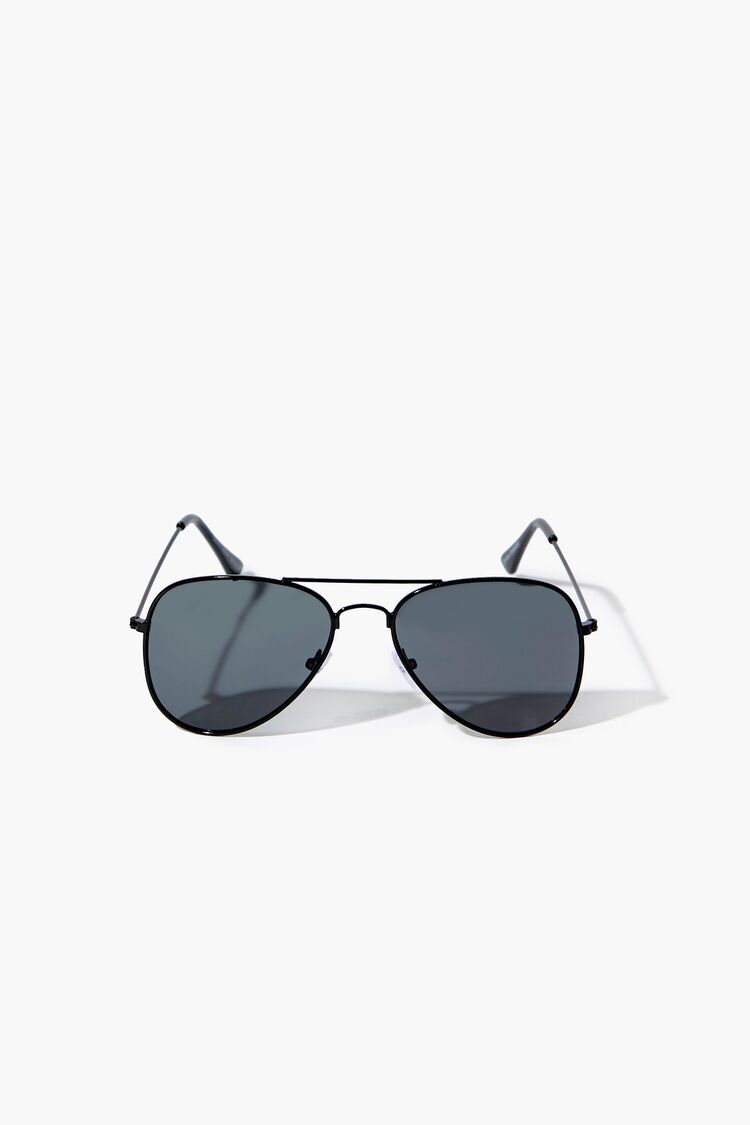 Girls Aviator Sunglasses (Kids) in Black/Black | Forever 21 (US)