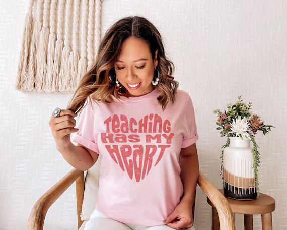 Teacher Shirt Social Look Teaching Has My Heart Valentines Day | Etsy | Etsy (US)