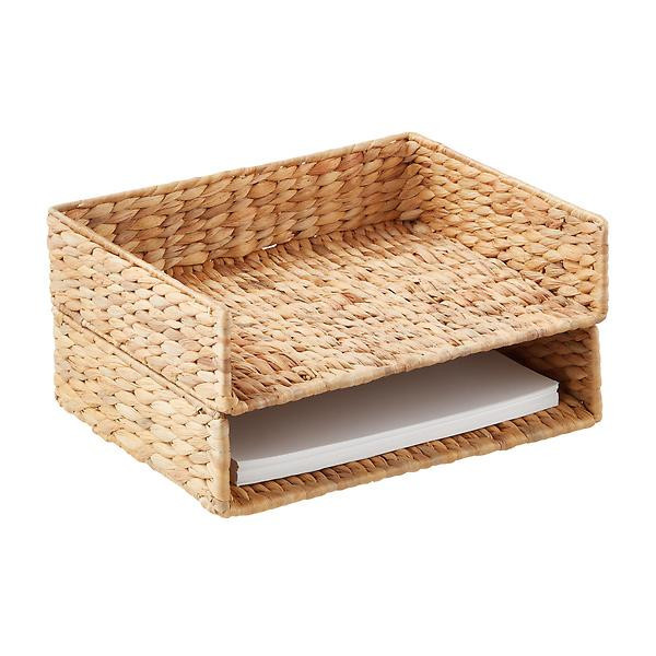Water Hyacinth Landscape Stacking Letter Tray | The Container Store