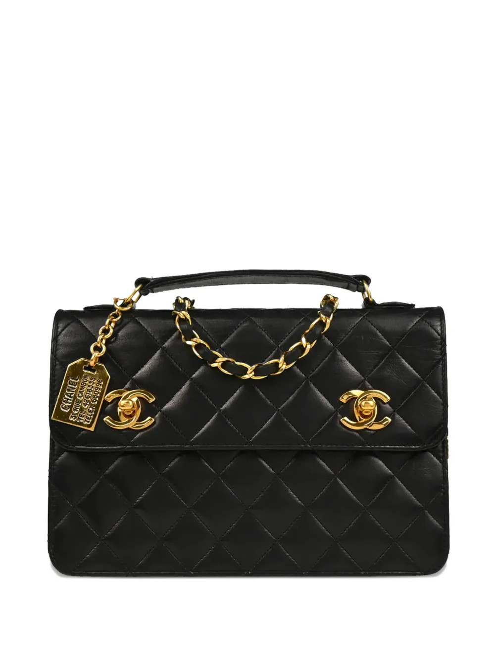 CHANEL Pre-Owned 1990s 2way quilted chain shoulder bag - Black | Farfetch Global