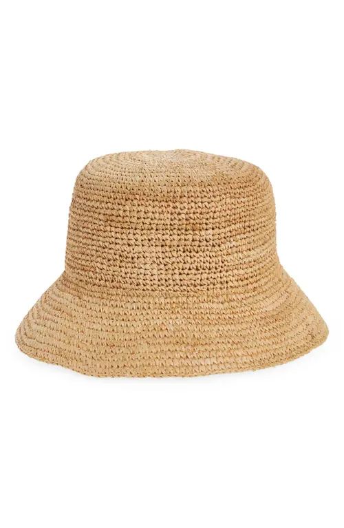 L Space Isadora Straw Bucket Hat in Natural at Nordstrom | Nordstrom