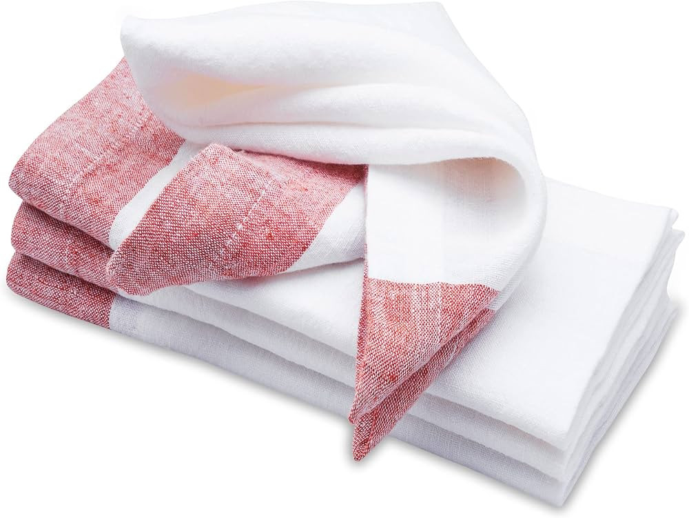 Red Linen Napkins, 100% Pure Linen Napkins Cloth Washable, Linen Dinner Napkins, Orta Linen Napki... | Amazon (US)