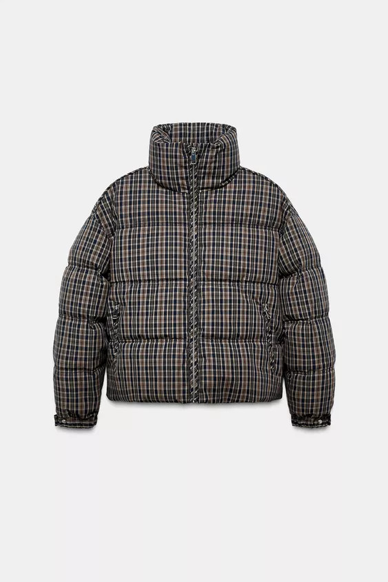 CHECK QUILTED ANORAK | Zara UK