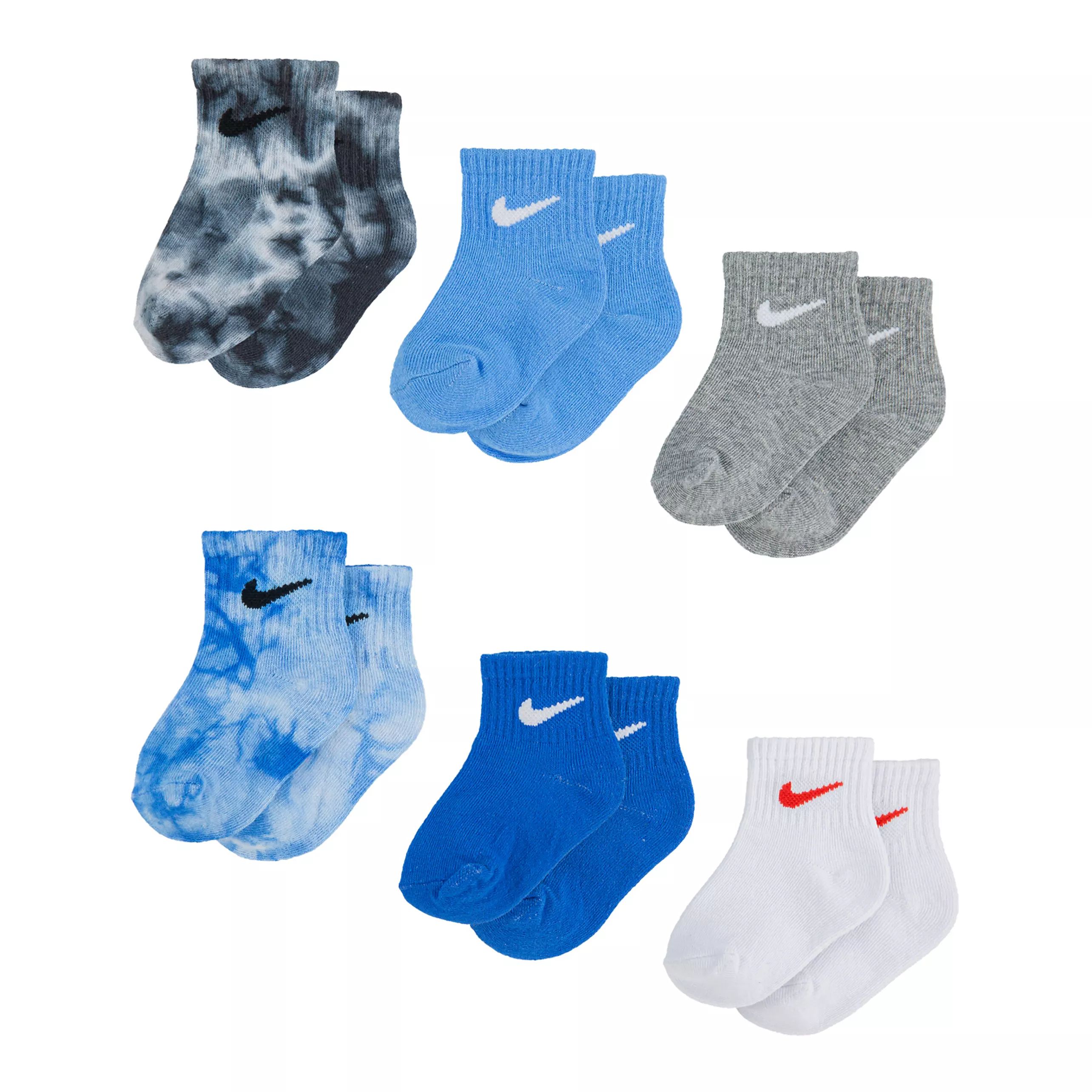 Baby/Toddler Boy Nike 6-Pack Swoosh Ankle Socks | Kohl's