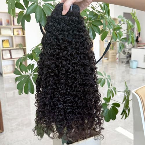 Burmese Curly Human Hair Bundles One Curly Bundles Human Hair Unprocessed Burmese Raw Hair Extension Real Human Hair Natural Color Spiral Hair Weft Extensions Quick Weave Bundle 22 Inch | Amazon (US)