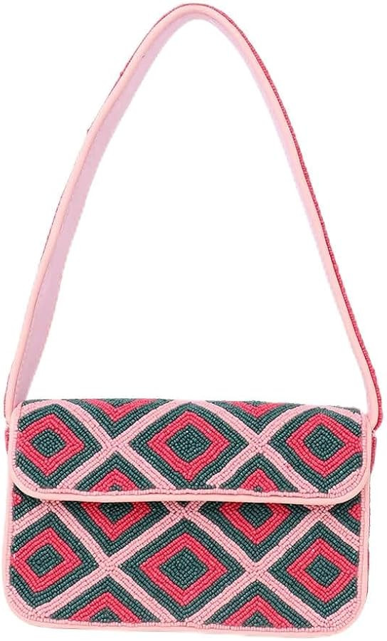 Indian Shelf Premium Handcrafted Geometric Beaded Shoulder Bags for Women, Girls - Women Evening ... | Amazon (US)