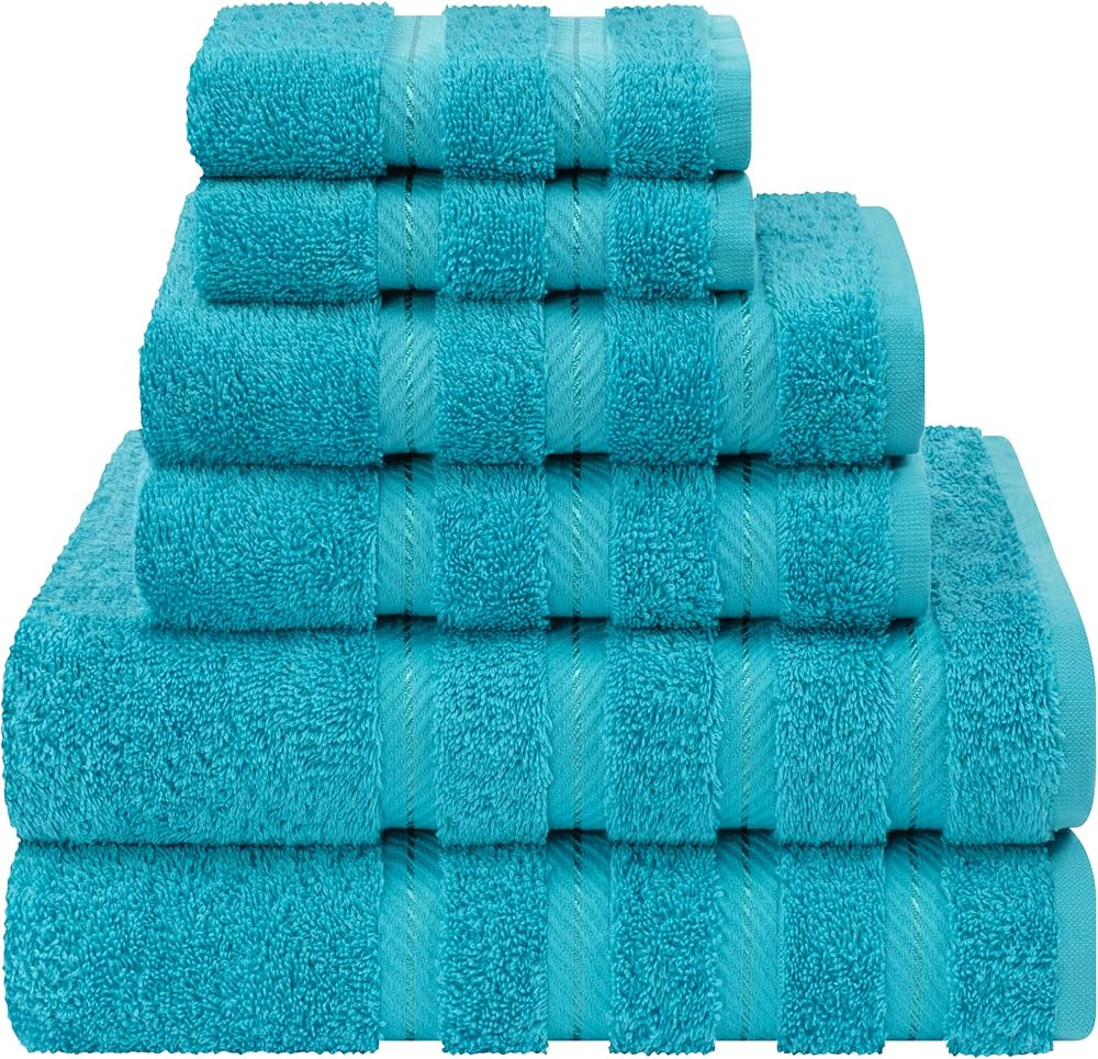 American Soft Linen Luxury 6 Piece Towel Set, 2 Bath Towels 2 Hand Towels 2 Washcloths, 100% Turk... | Amazon (US)