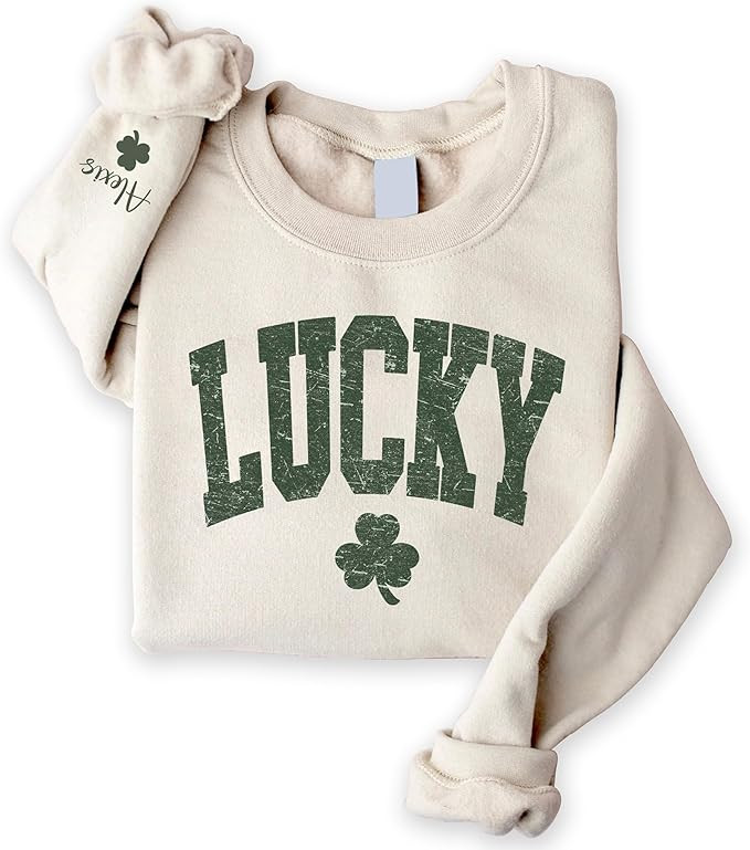 UrbanNEST Custom St Patricks Day Shirt Sweatshirt, Lucky Shamrock Shirt, Irish Themed Gifts for W... | Amazon (US)