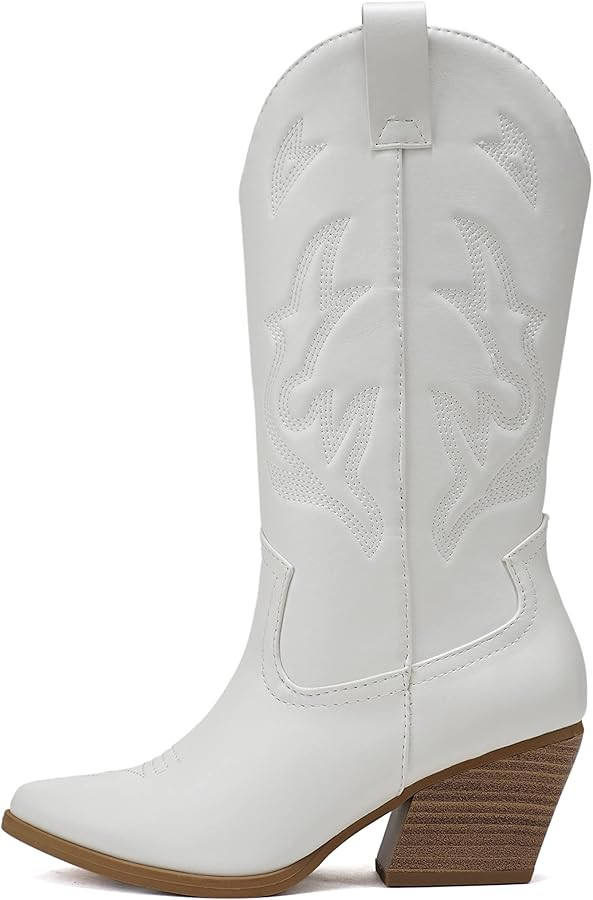 Soda Orville ~ Women Western Cowboy Stitched Pointe Toe Heel Ankle Mid Shaft Fashion Boots | Amazon (US)