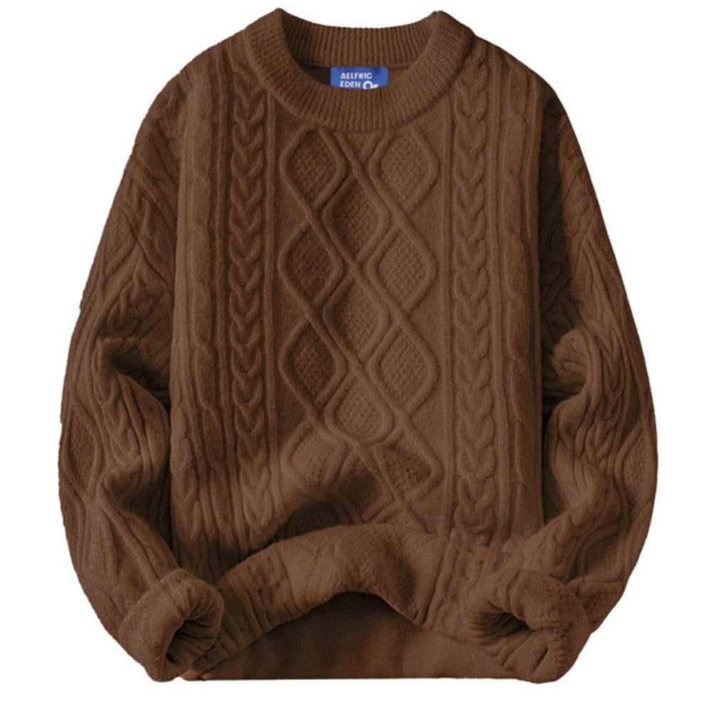 Aelfric Eden Oversized Sweater 90s Vintage Cable Knit Long Sleeve Women Heavy Crewneck Pullover | Amazon (US)