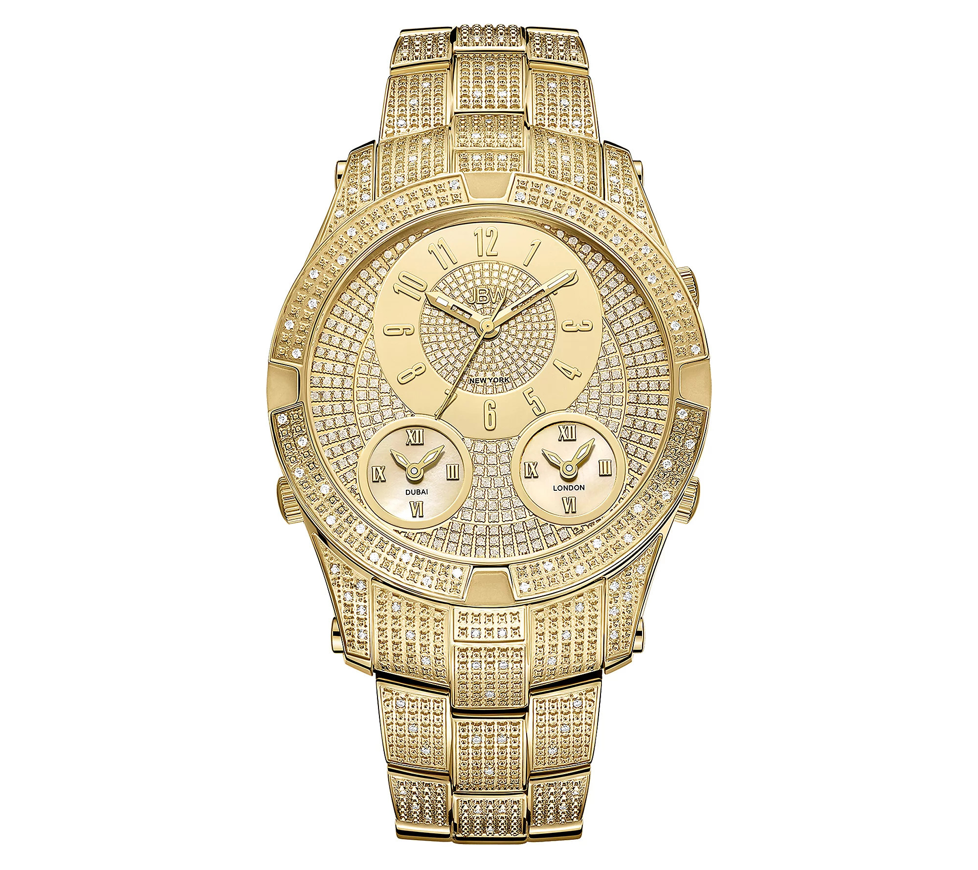 JBW Men's Luxury Jet Setter III 18K Gold Plated Diamond Watch | QVC