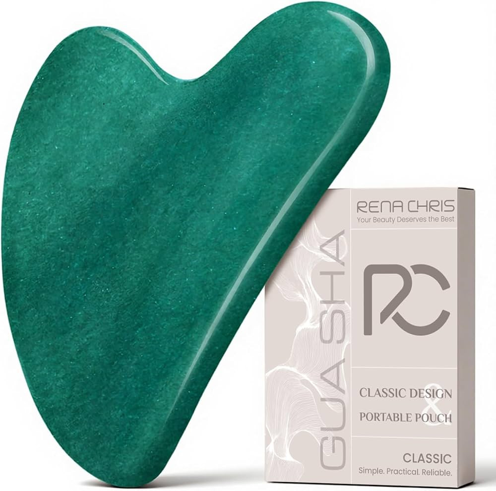 Rena Chris Gua Sha Facial Tools: Jade Stone Guasha Tool for Face Acupuncture Therapy, Facial Mass... | Amazon (US)