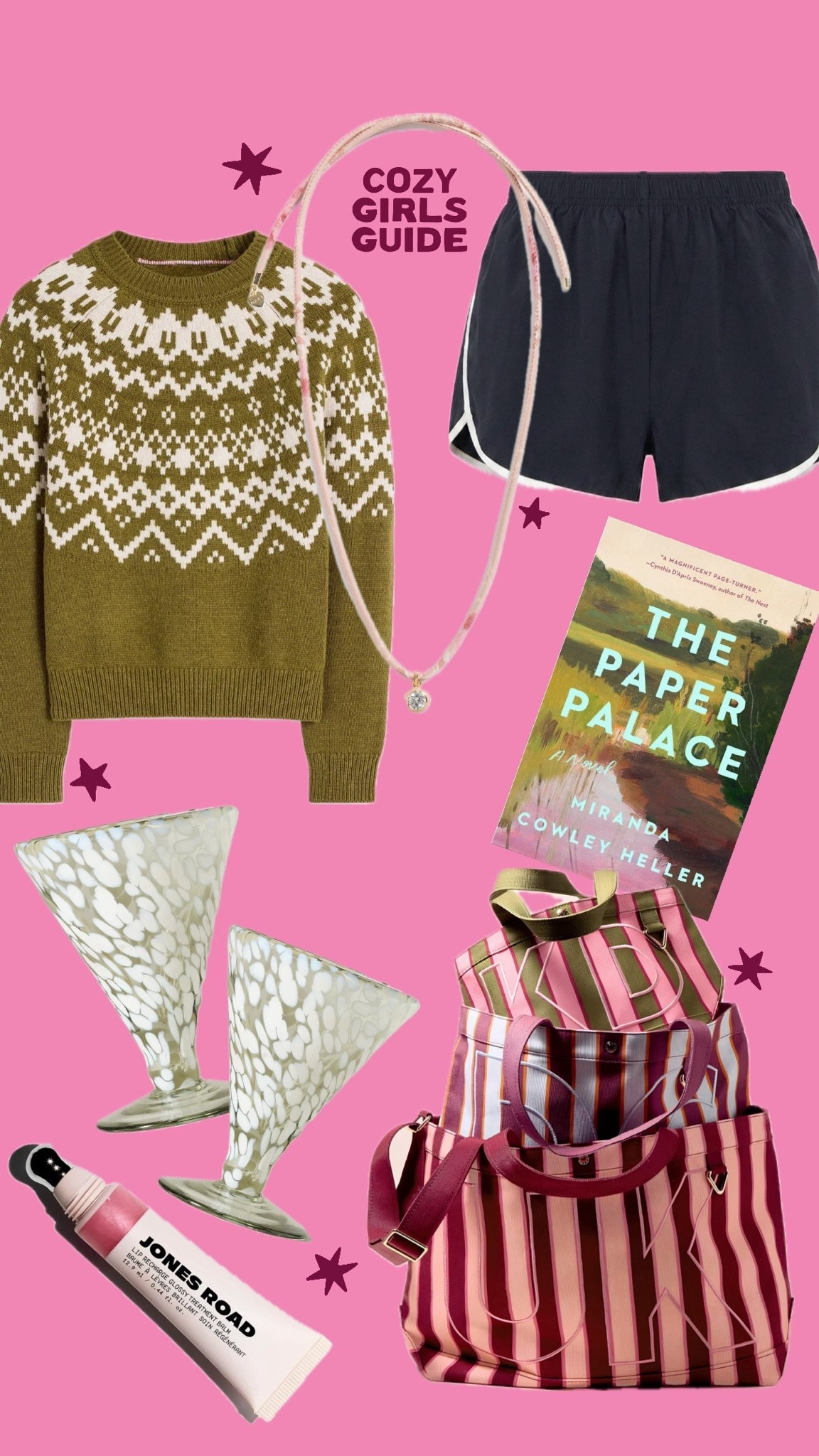 CURRENTLY LOVING IN SEPTEMBER 🍸 fair isle sweater, stripes tote, athletic short, martini glasses, hart necklace, early fall favorites

#LTKHome #LTKSeasonal #LTKOver40