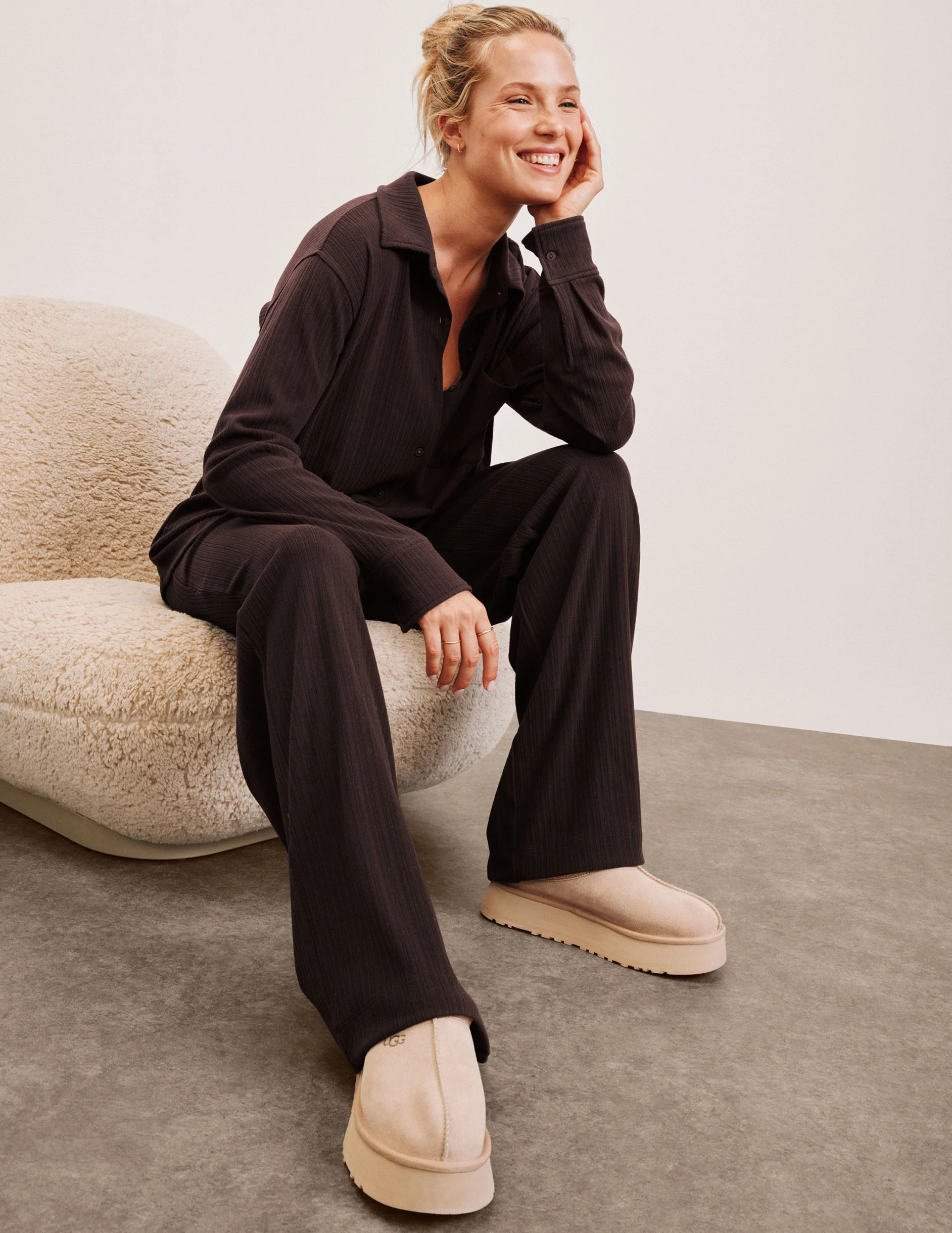 Breathe Easy Ribbed Wide Leg Pant | Beyond Yoga | Beyond Yoga