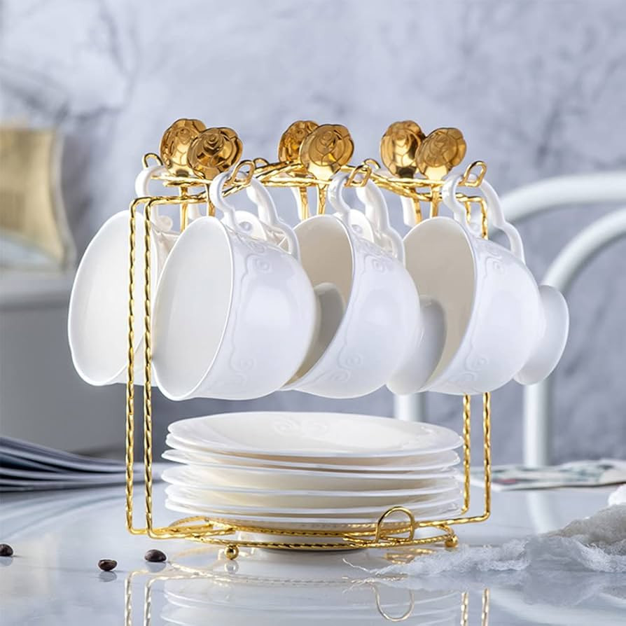 YY YEARCHY Coffee Cup Stand Holder Display Stand Mug Tea Rack Cup and Saucer Countertop Storage O... | Amazon (US)