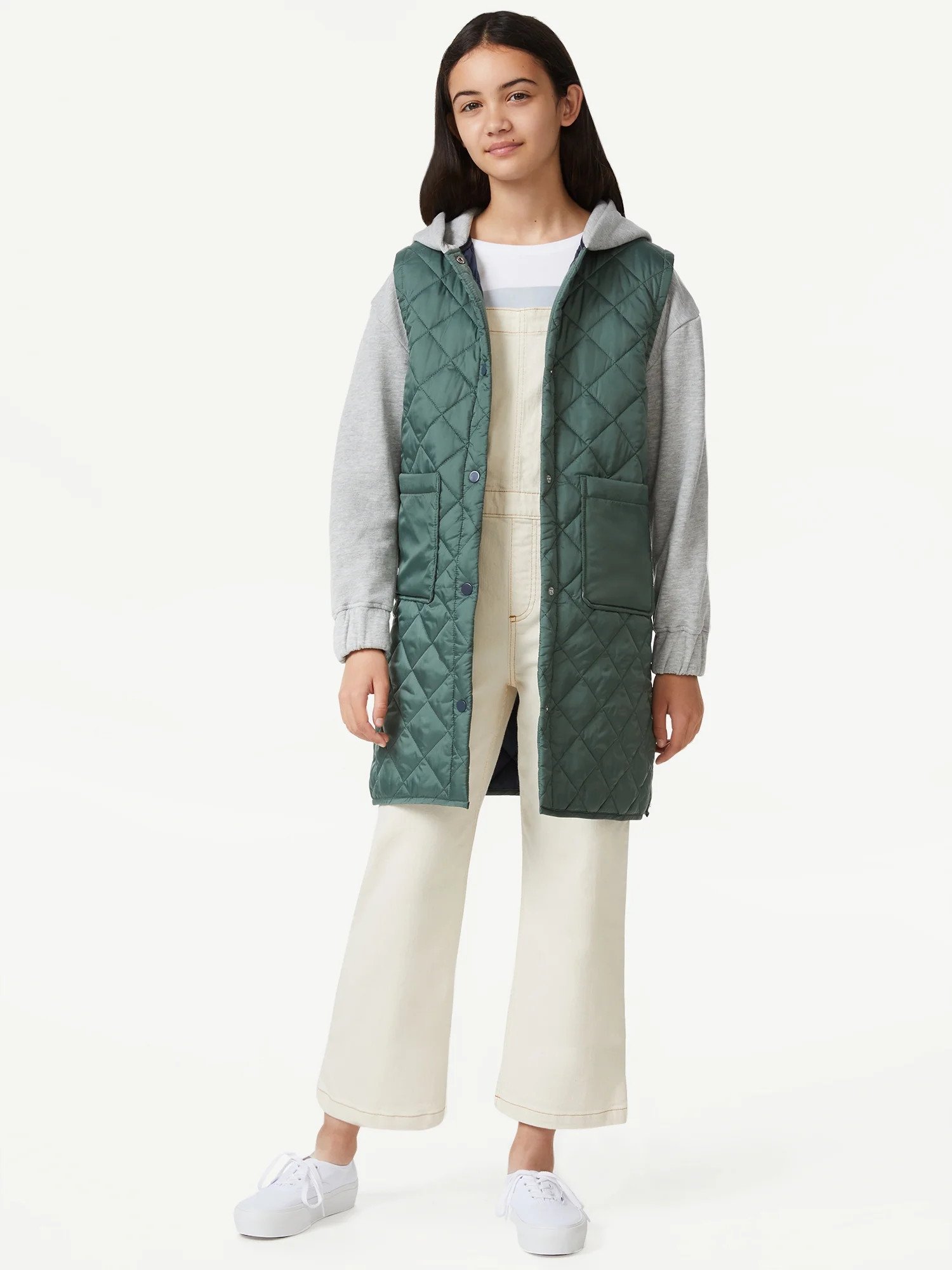 Free Assembly Girls Hoodie Puffer Jacket, Sizes 4-18 - Walmart.com | Walmart (US)