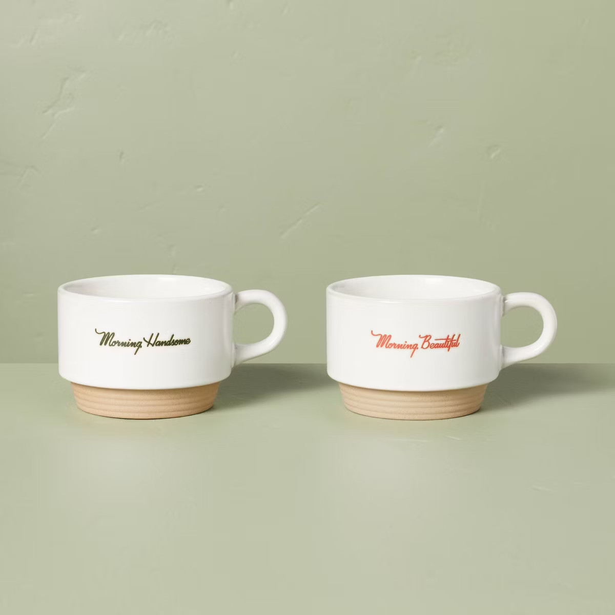 10oz Morning Beautiful & Handsome Stoneware Mugs - Hearth & Hand™ with Magnolia | Target