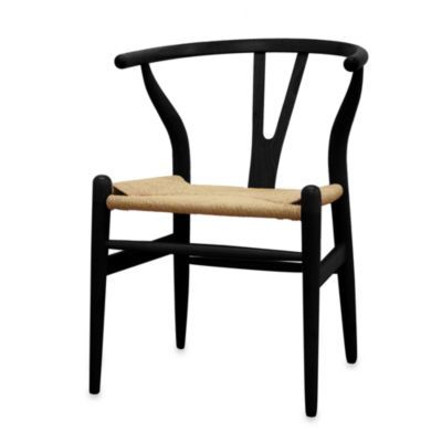 Baxton Studio Wishbone Wood Y Chair in Black | Bed Bath & Beyond