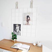 White Wire Wall Grid + Shelf, Free Clips, Mesh Memo Board, Notice Metal Grid, Noticeboard, Kitchen M | Etsy (US)
